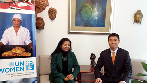 南非首位女性副总统 联合国会见yaxin111CEO